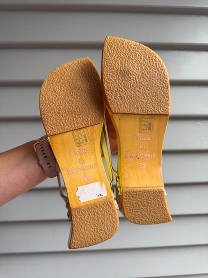 Floral Wooden Sandals | Size 39