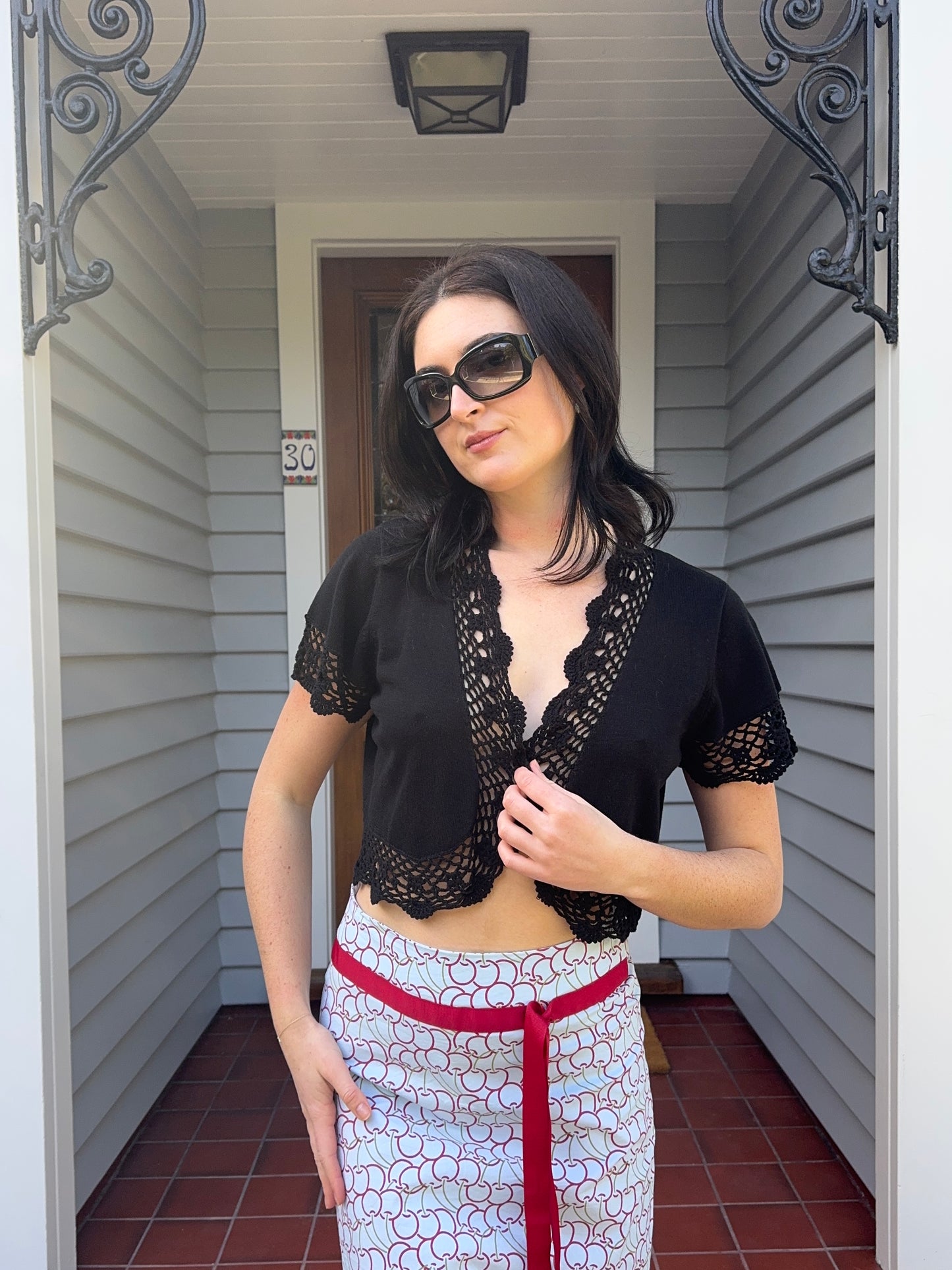 2000s Black Open Cardigan | Size L