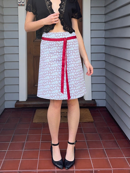 2000s Cherry Midi Skirt | Size 8-10