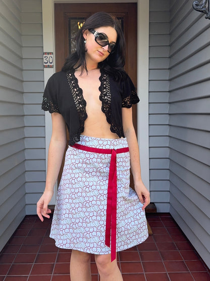 2000s Cherry Midi Skirt | Size 8-10
