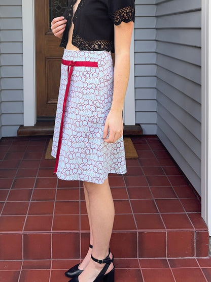 2000s Cherry Midi Skirt | Size 8-10