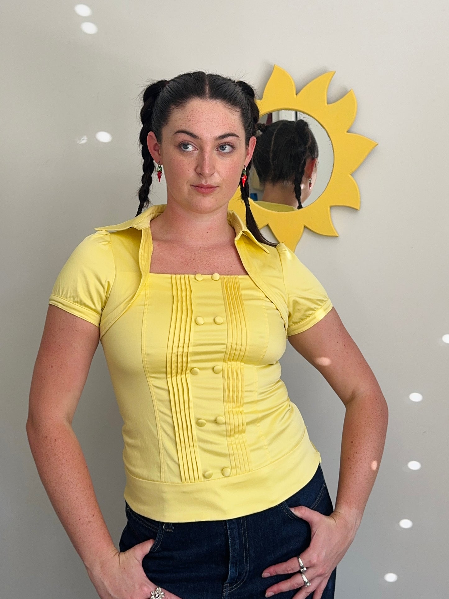 Yellow Vintage Blouse | Size 8-10