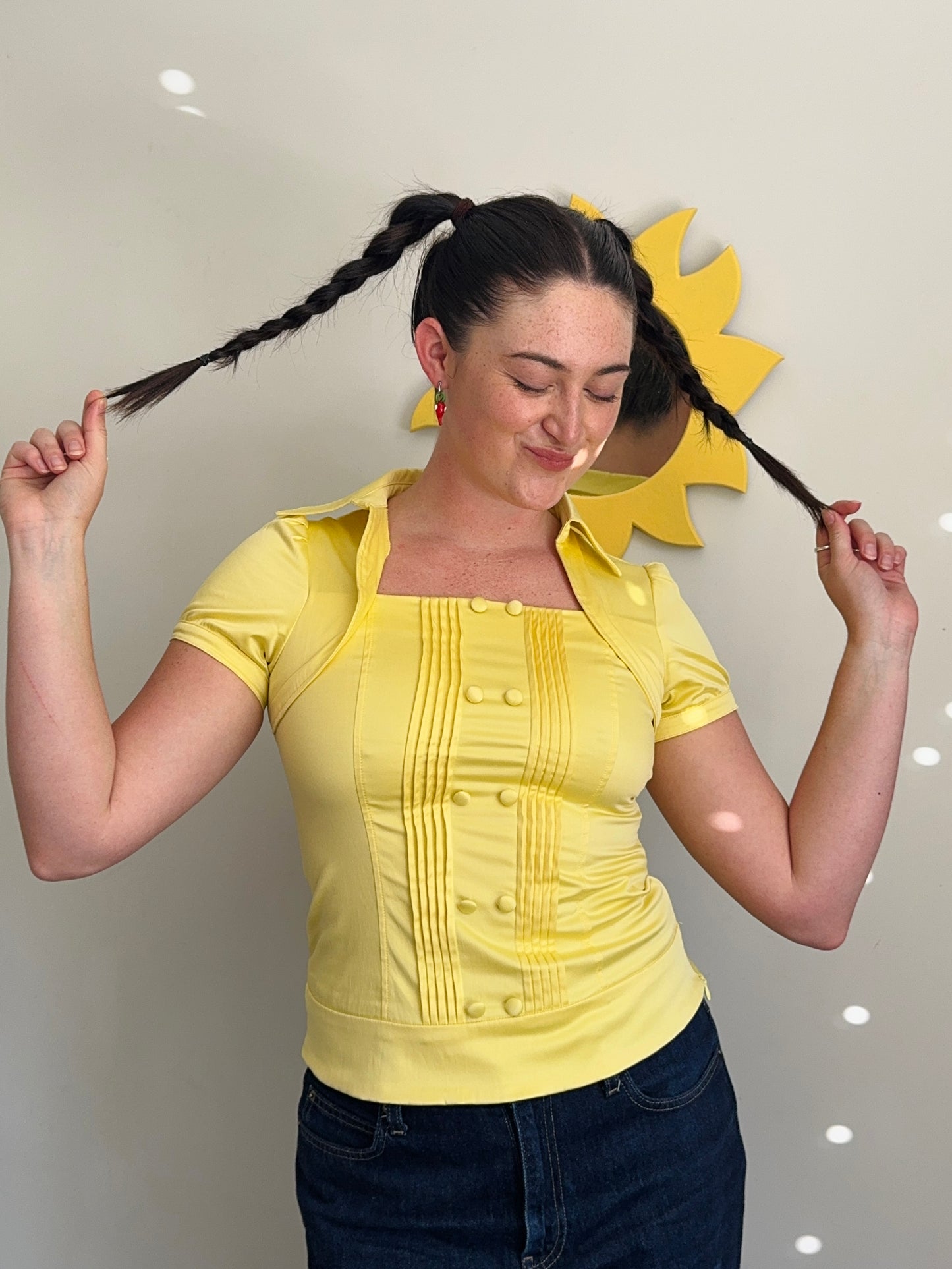 Yellow Vintage Blouse | Size 8-10