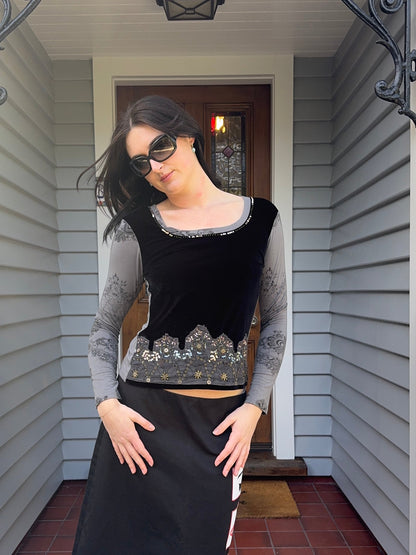 Vintage Beaded Top | Size 8-10