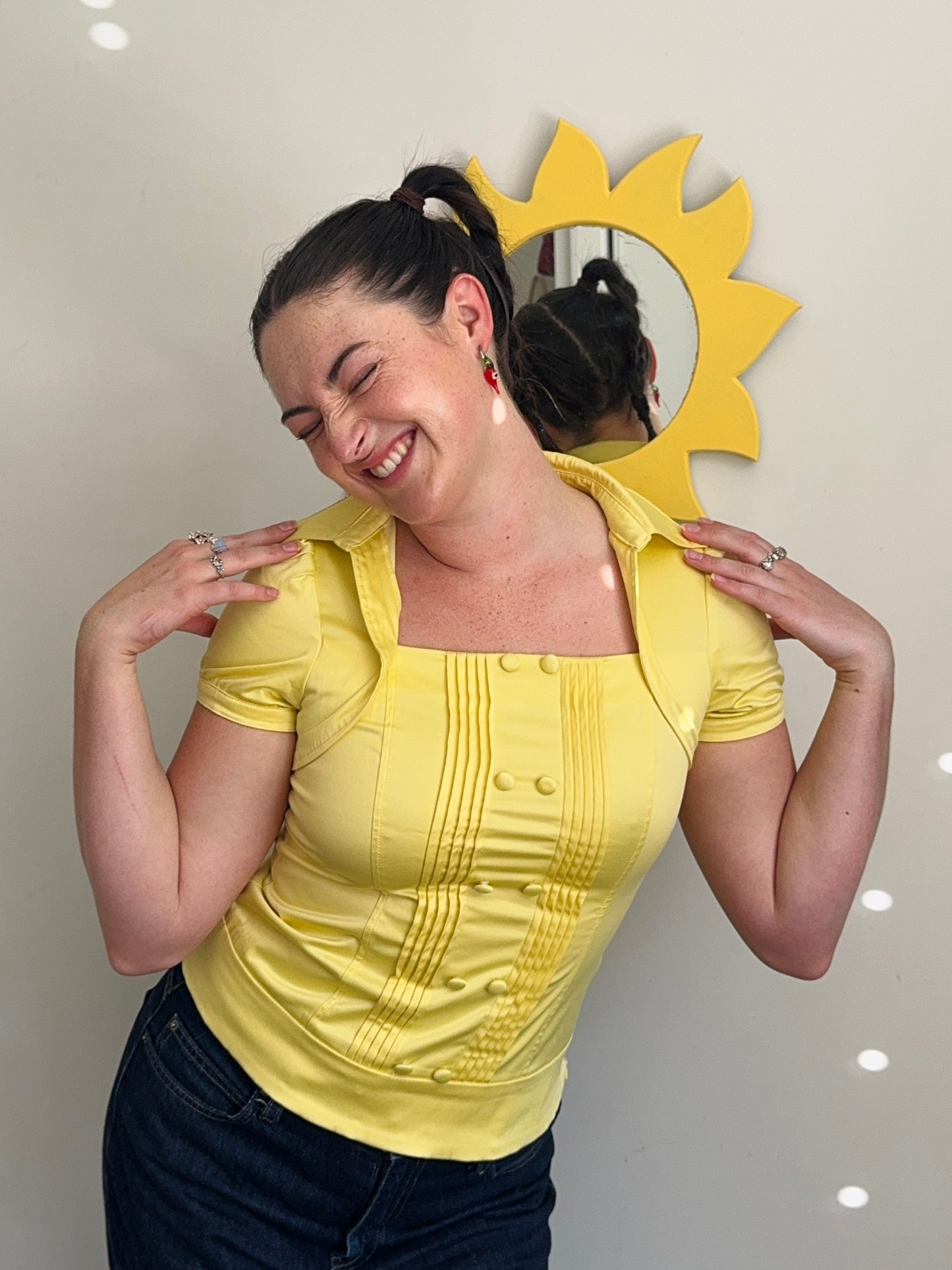 Yellow Vintage Blouse | Size 8-10