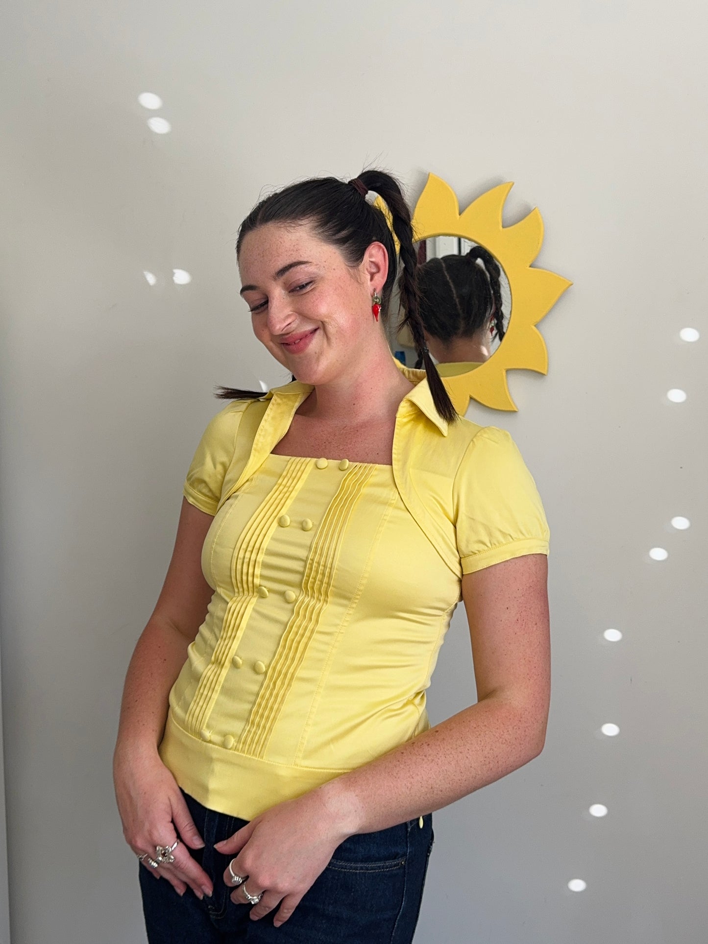 Yellow Vintage Blouse | Size 8-10