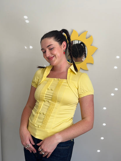 Yellow Vintage Blouse | Size 8-10