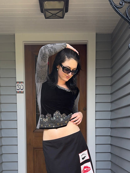 Vintage Beaded Top | Size 8-10