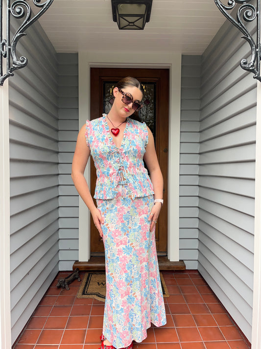 Steele. Patterned Maxi Skirt | Size Large