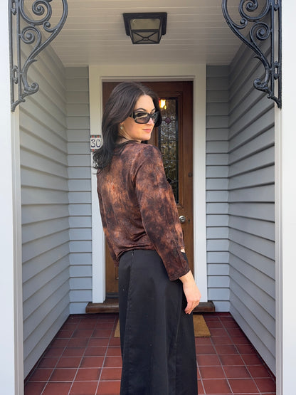 90s Sparkly 3/4 Sleeve Top | Size M