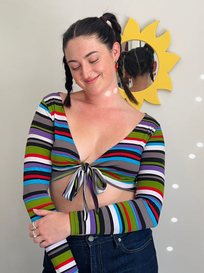 Striped Tie-Up Top | Size 10