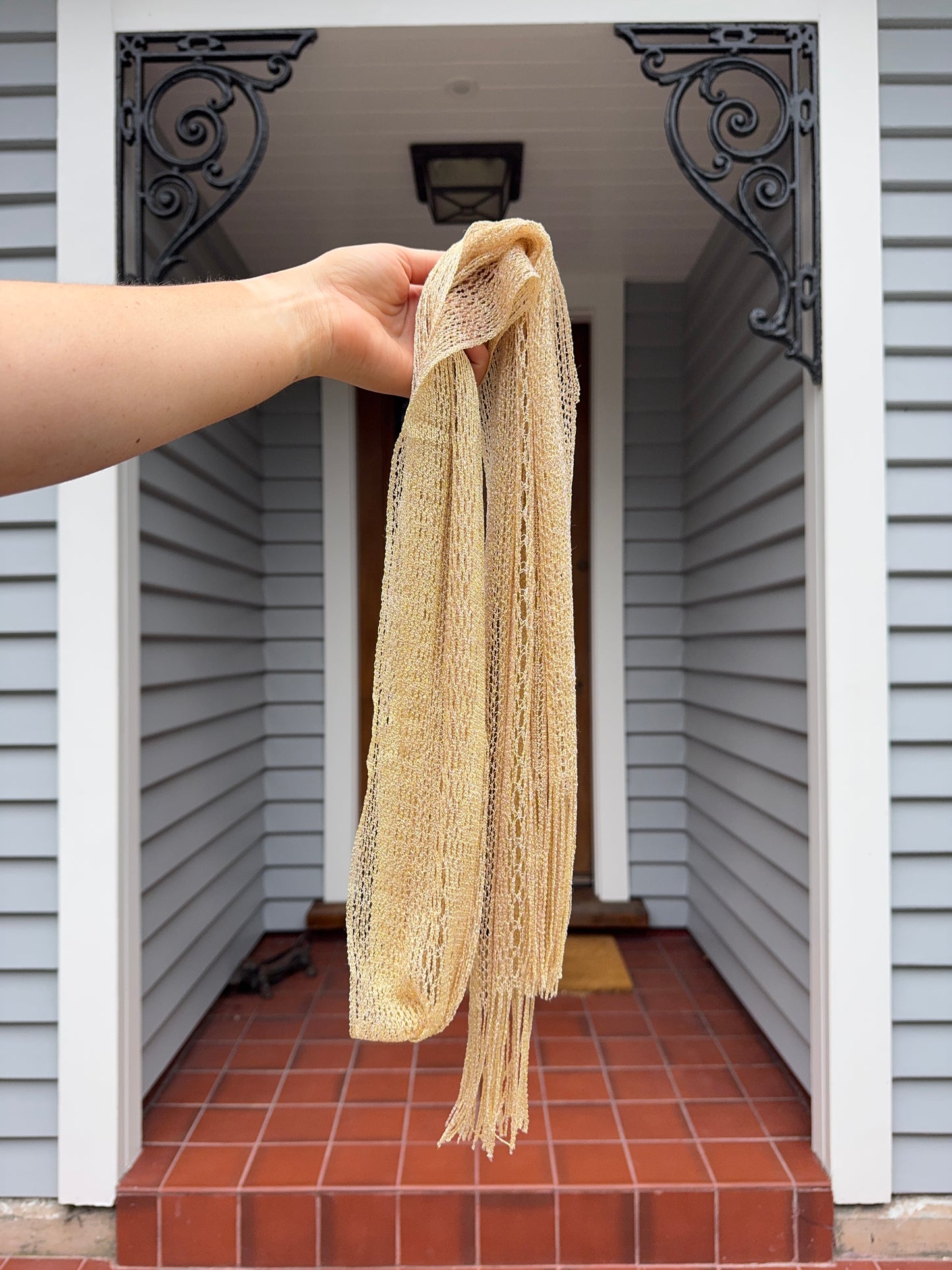 Gold Sparkly Skinny Scarf