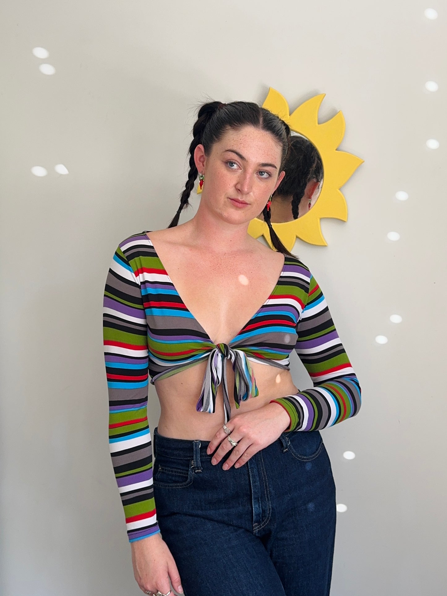 Striped Tie-Up Top | Size 10