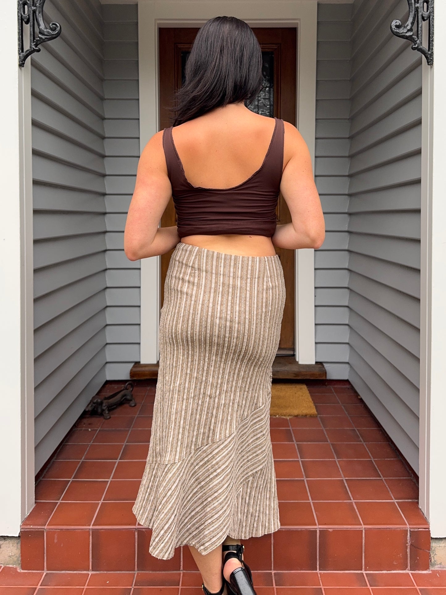 Striped Midi Skirt | Size 12-14