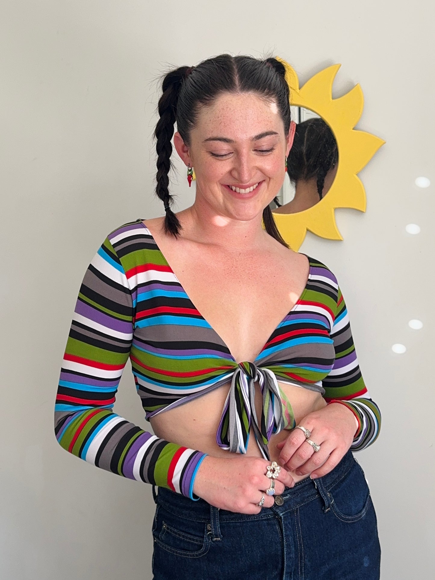 Striped Tie-Up Top | Size 10