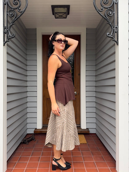 Striped Midi Skirt | Size 12-14