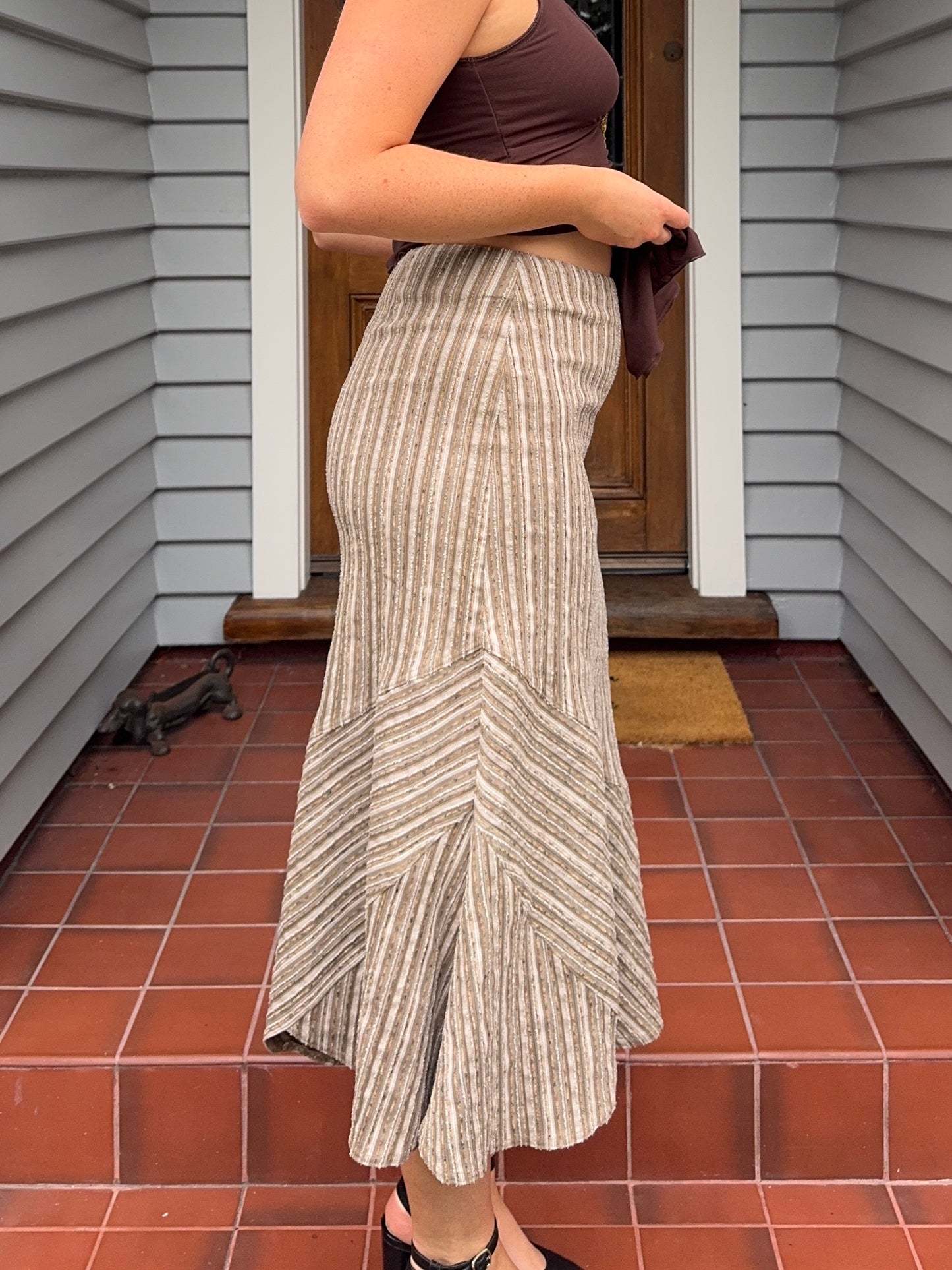 Striped Midi Skirt | Size 12-14
