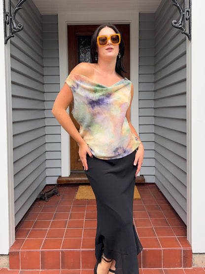 Cowl Neck Rainbow Singlet | Size 16