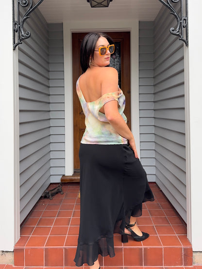 Cowl Neck Rainbow Singlet | Size 16