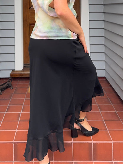 Black Floaty Maxi Skirt | Size 14