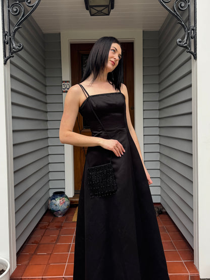 Vintage Black Beaded Bag