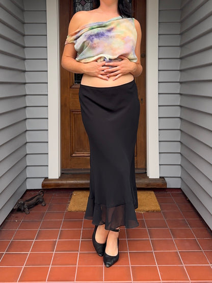Black Floaty Maxi Skirt | Size 14