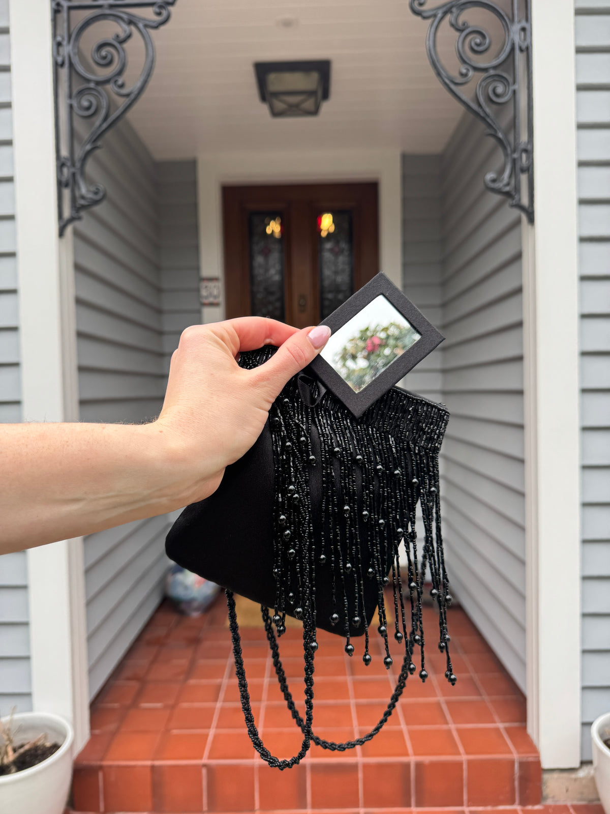 Vintage Black Beaded Bag