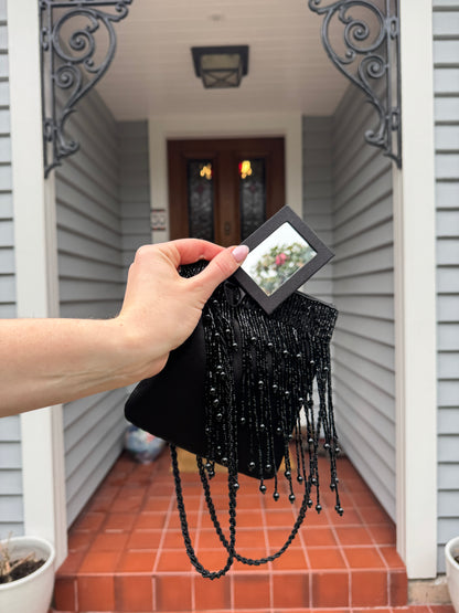 Vintage Black Beaded Bag