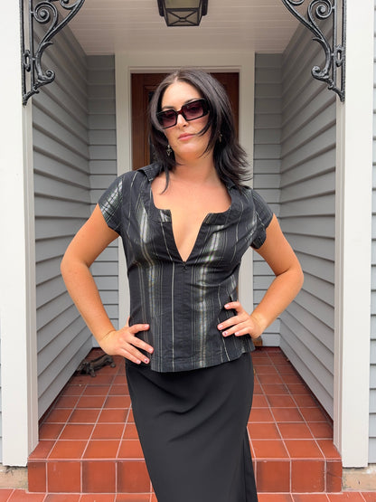 Vintage Pagani Striped Blouse | Size 14