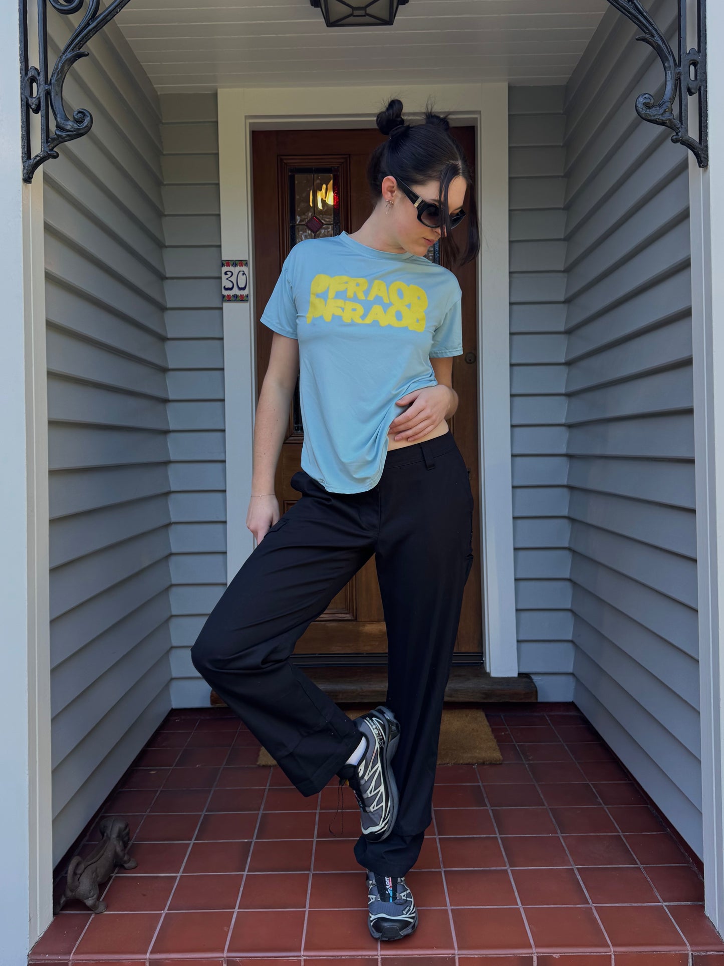 Blue + Yellow Graphic Tee | Size M