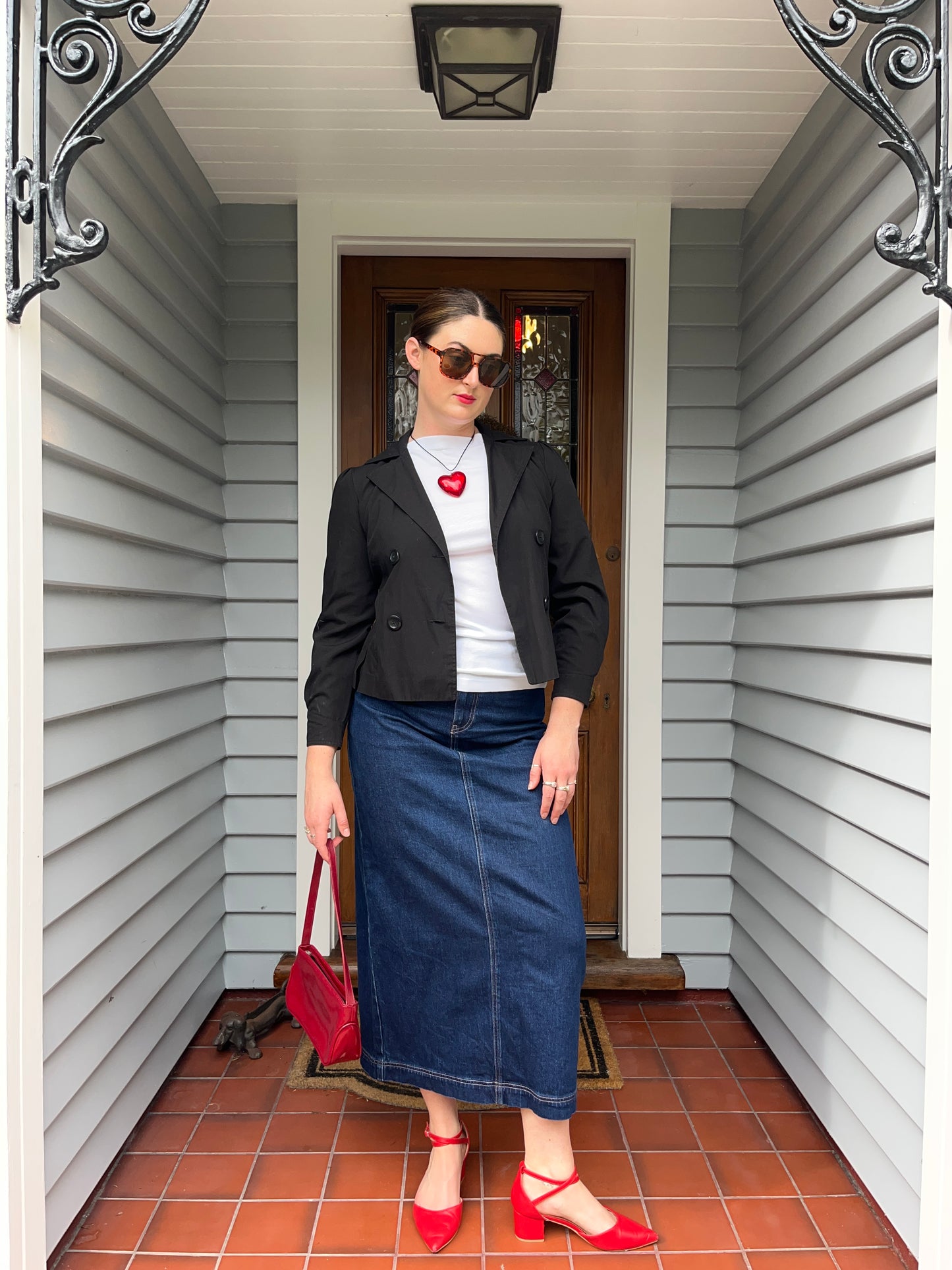 Black Cropped Trench / Jacket | Size 8