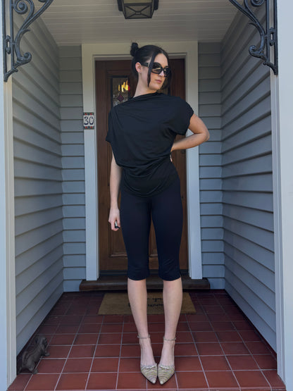 Cinched Black Top | Size 12-14