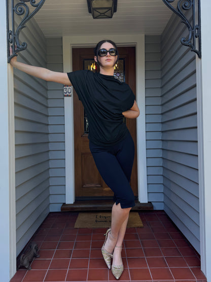 Cinched Black Top | Size 12-14