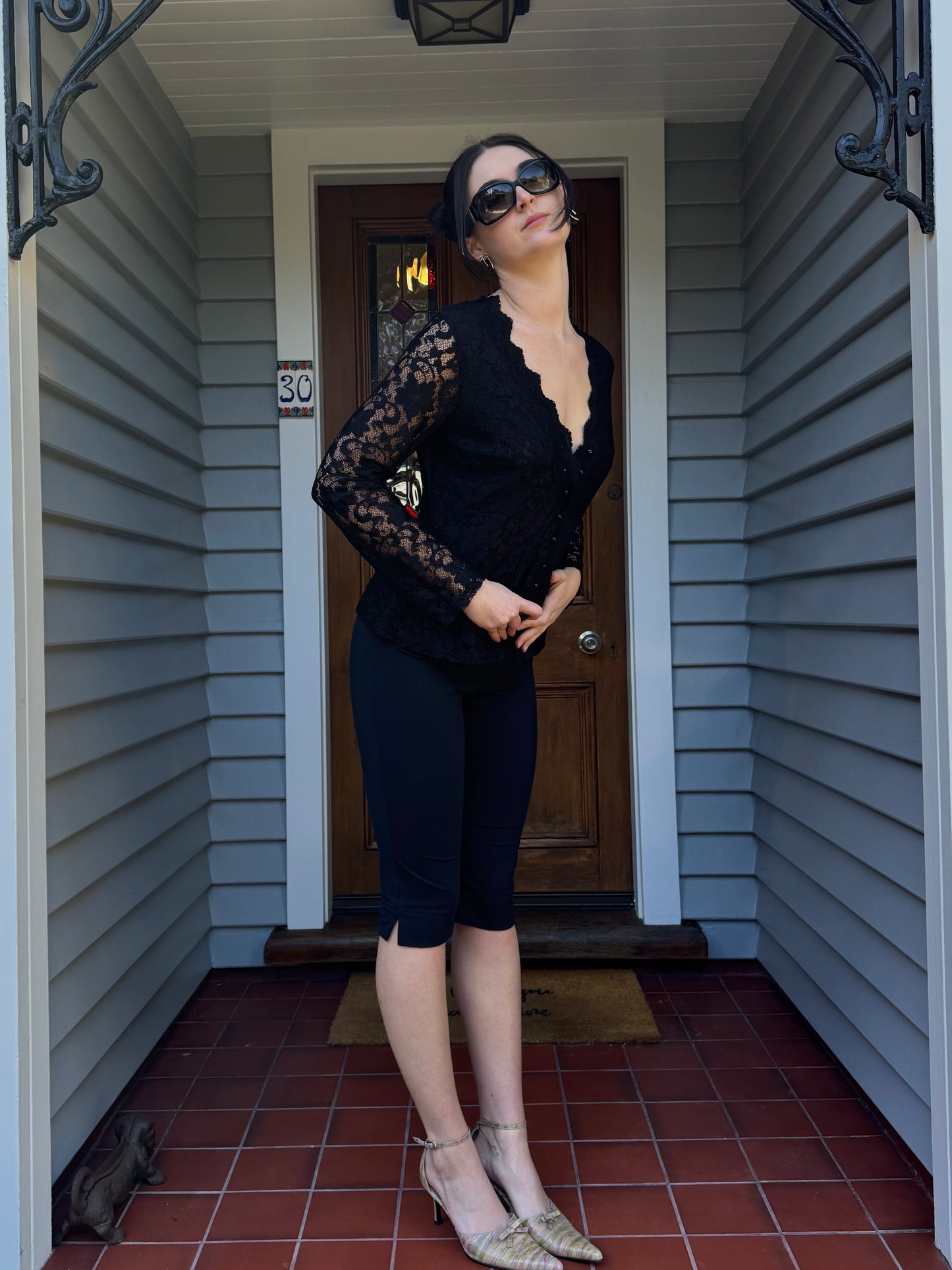 Sheer Lace Blouse | Size L