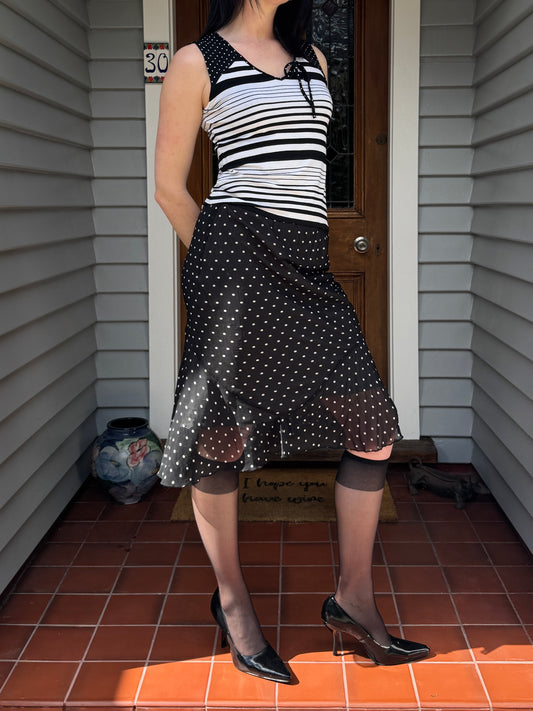 90s Striped + Polka Dot Top | Size 8-12