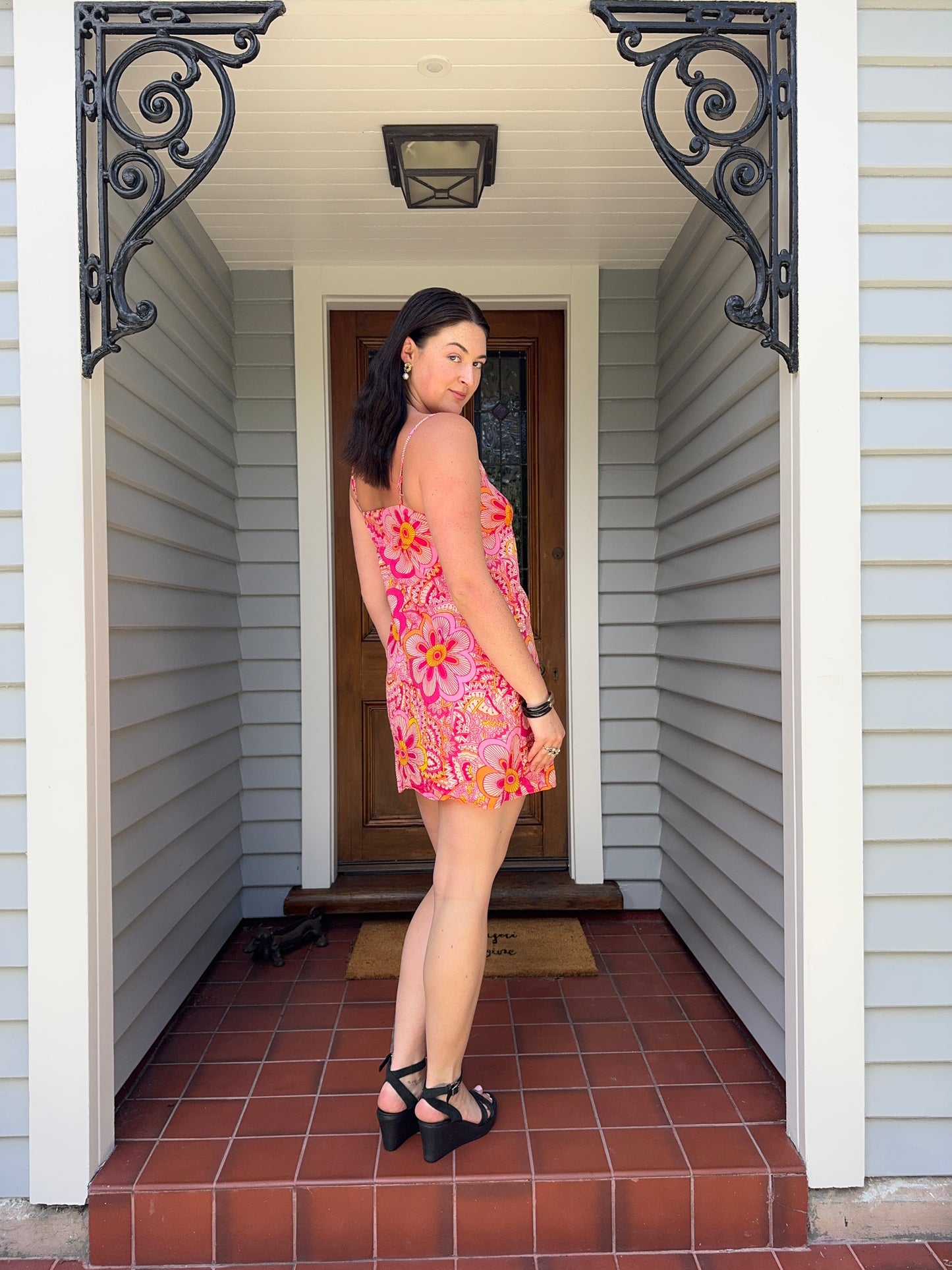 Colourful Floral Mini Dress | Size S-M