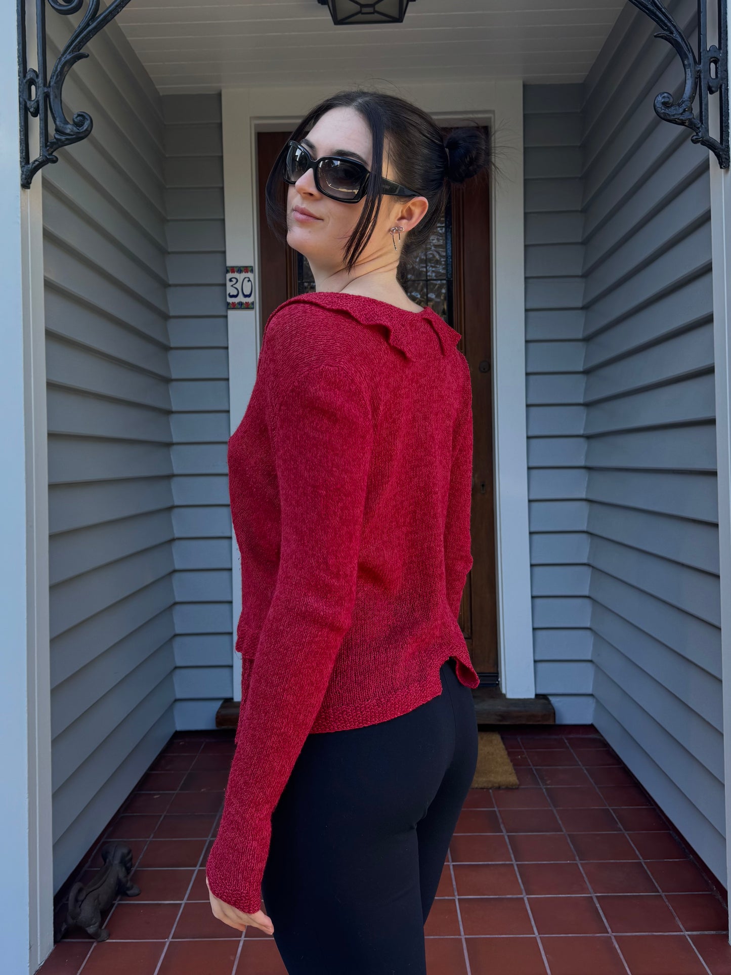 Vintage Red Cardigan | Size S