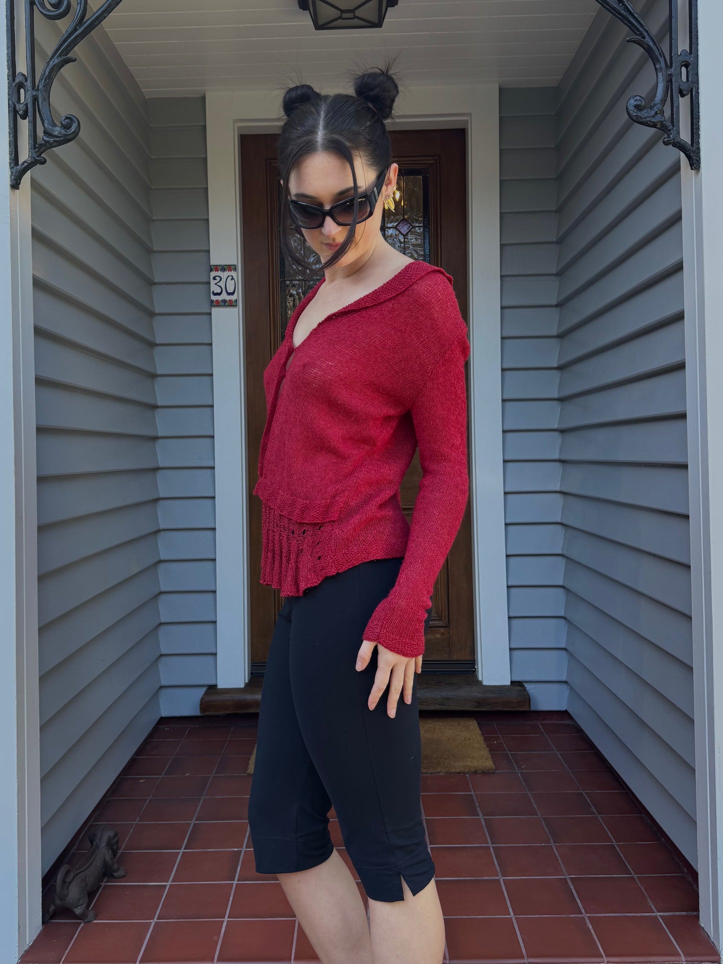 Vintage Red Cardigan | Size S