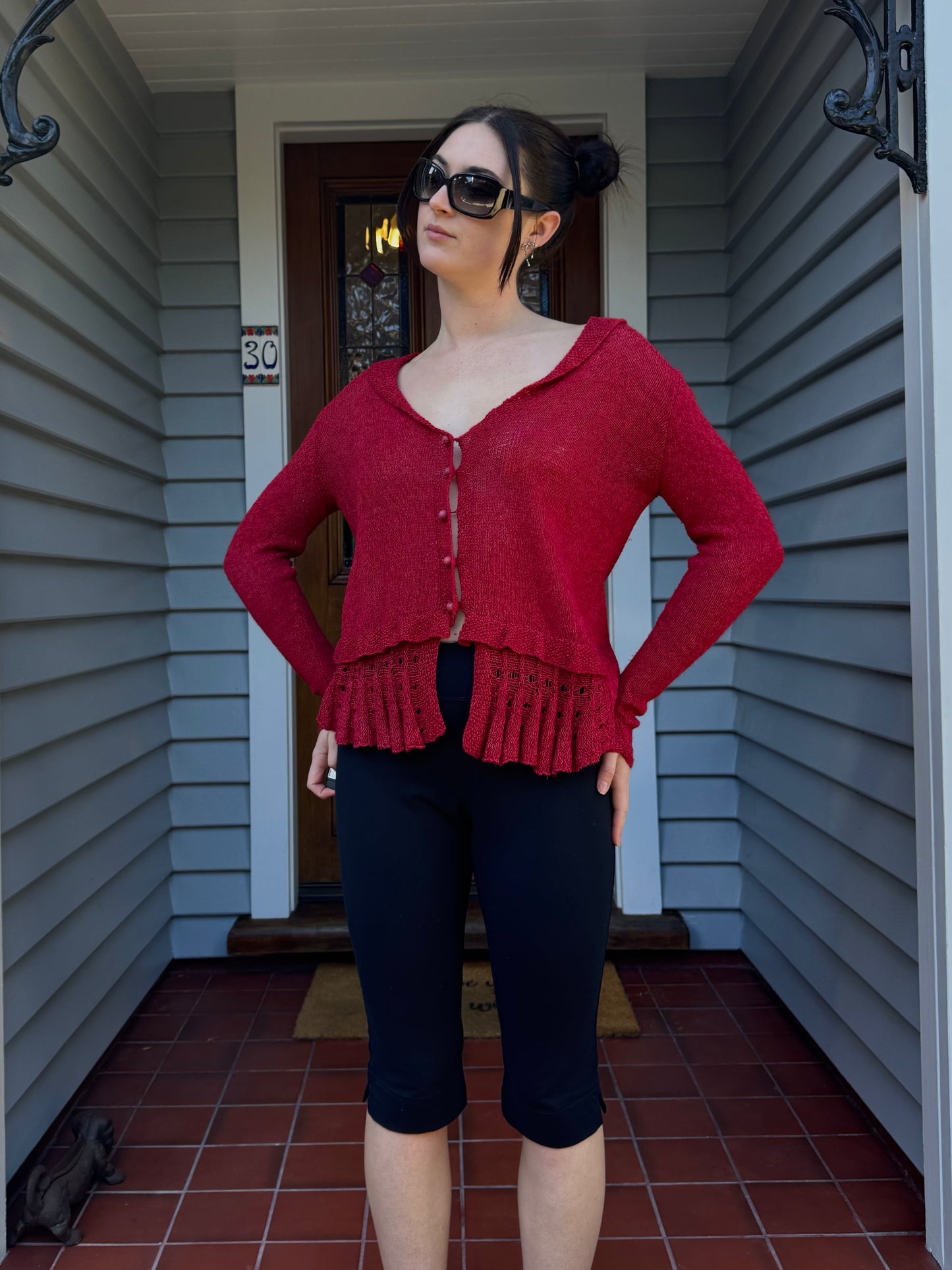 Vintage Red Cardigan | Size S