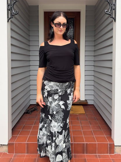 Black Ruched Top | Size 14