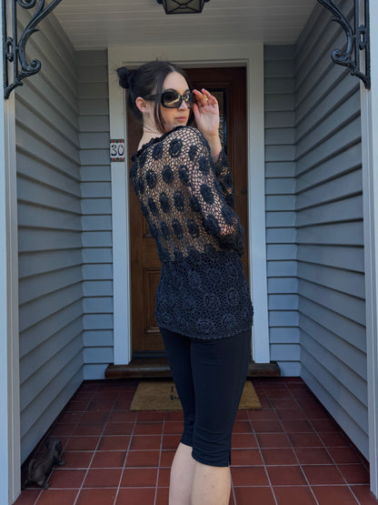 Long Crochet Cardigan | Size XL
