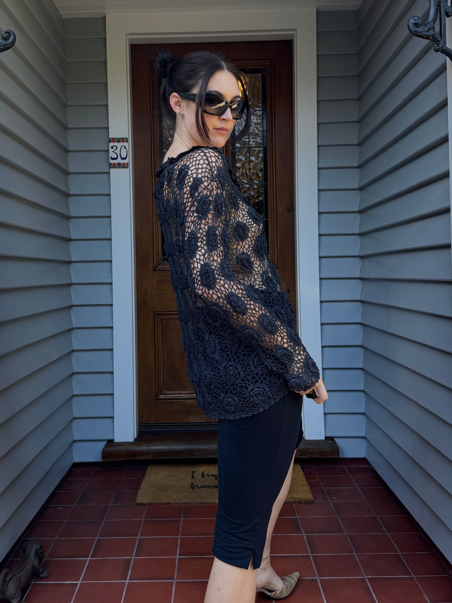 Long Crochet Cardigan | Size XL