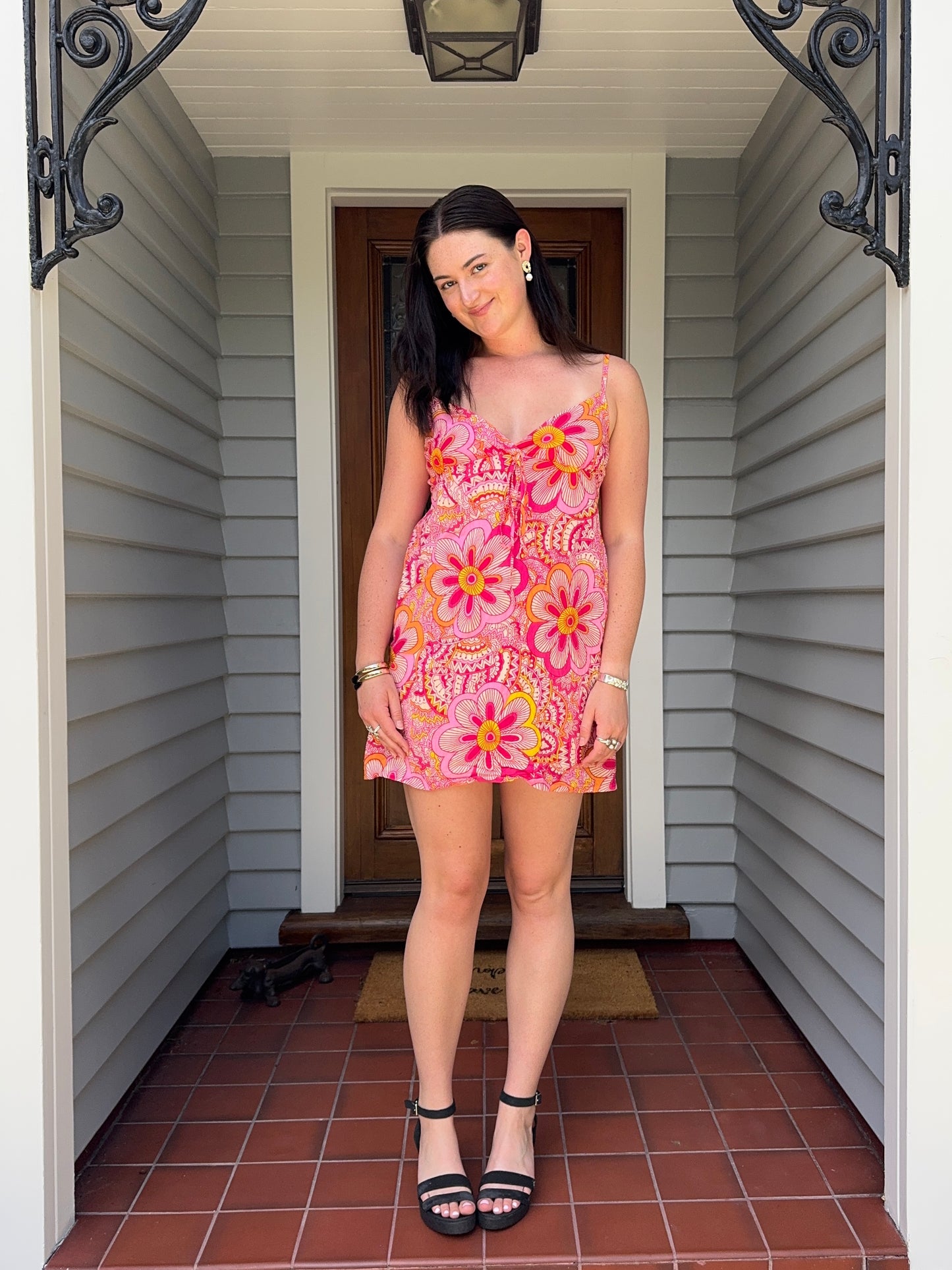 Colourful Floral Mini Dress | Size S-M