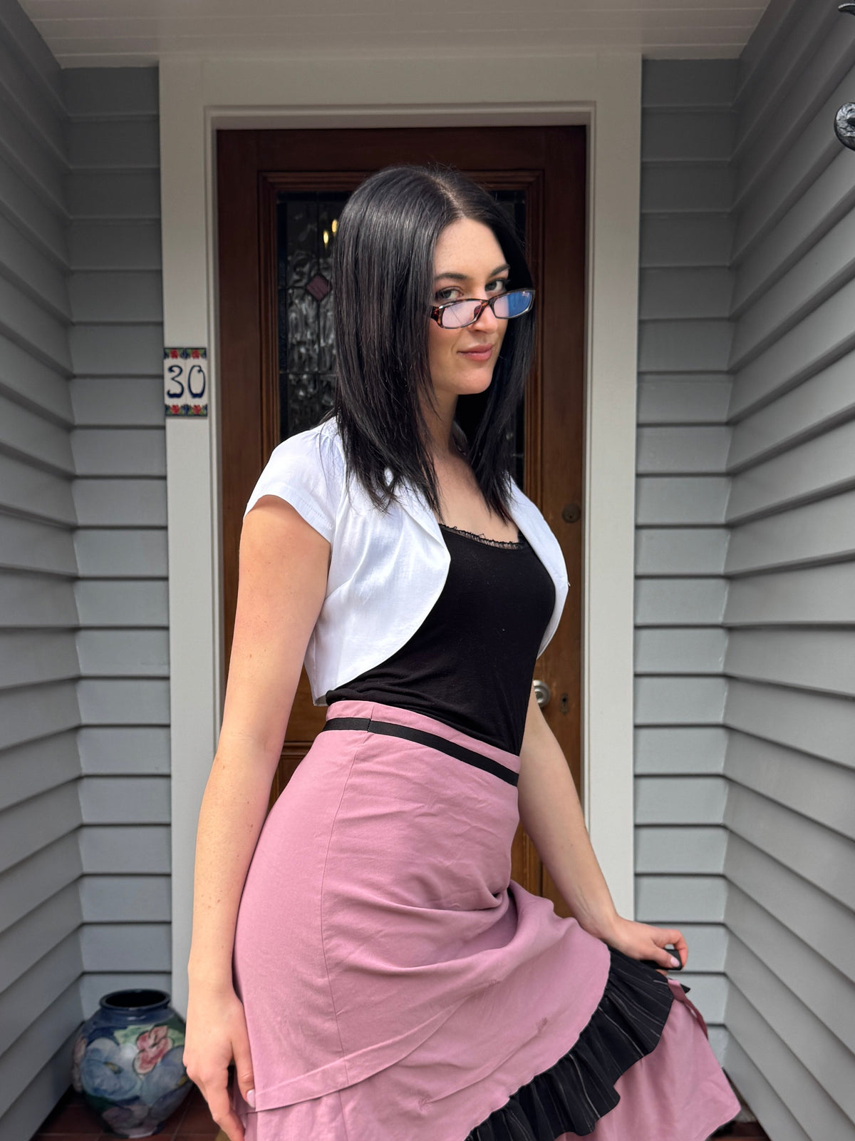 Shiny White Bolero | Size 8