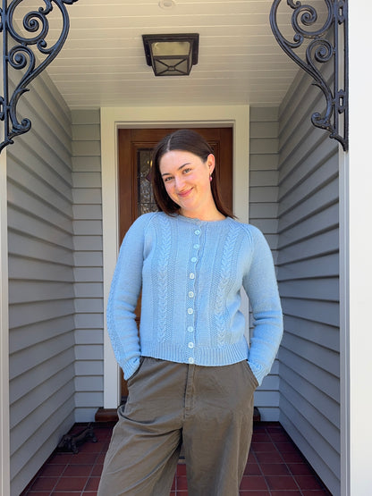 Blue Handmade Knit Cardigan | Size 10