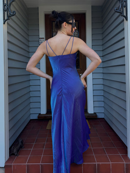 Vintage Iridescent Maxi Gown | Size 8