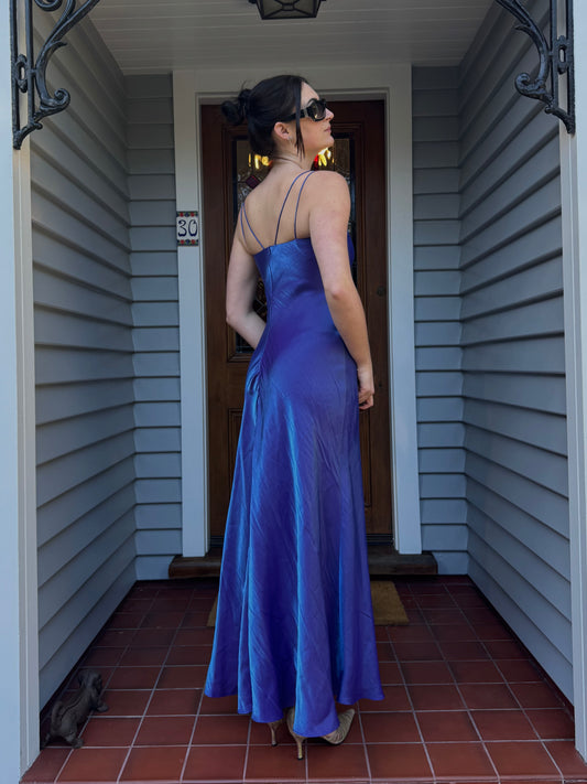 Vintage Iridescent Maxi Gown | Size 8
