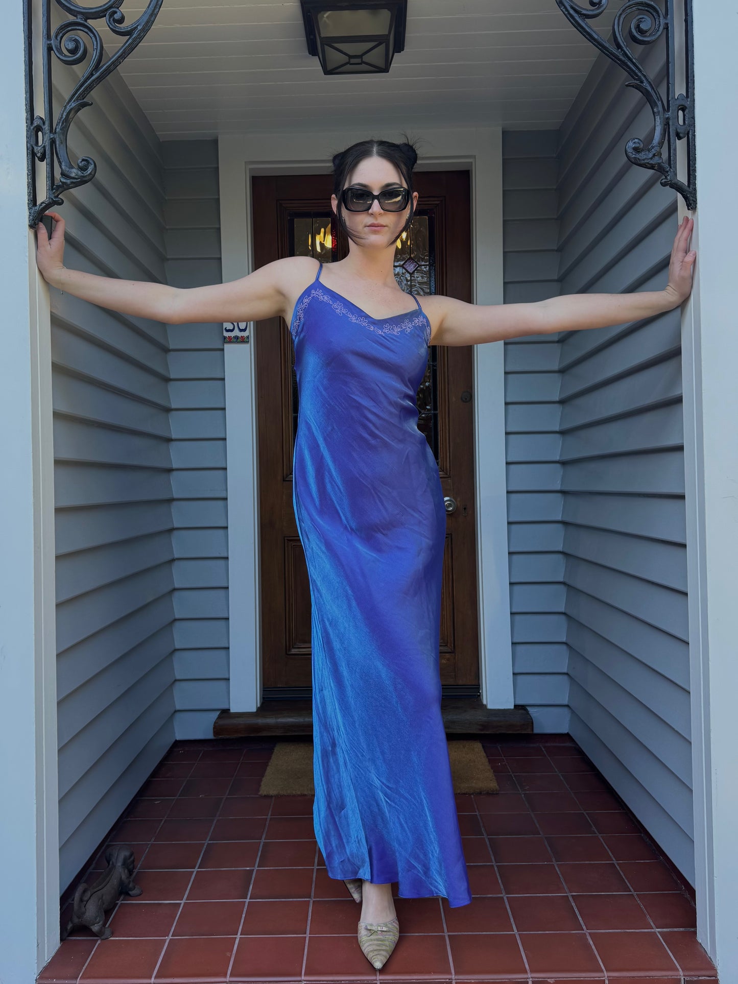 Vintage Iridescent Maxi Gown | Size 8