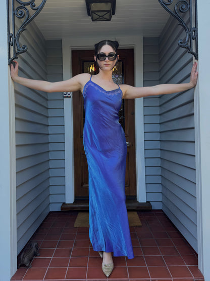 Vintage Iridescent Maxi Gown | Size 8