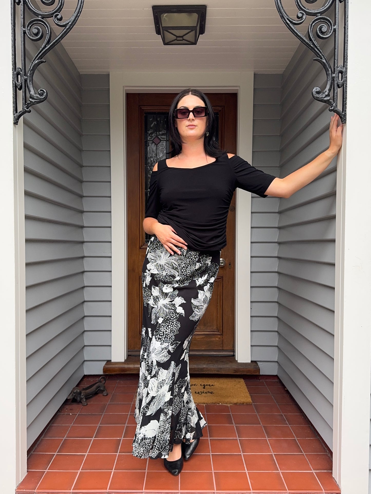 Black Ruched Top | Size 14